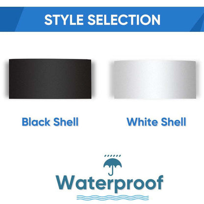 Metal Black And White Waterwave Finish Rectangular Outdoor Wall Light