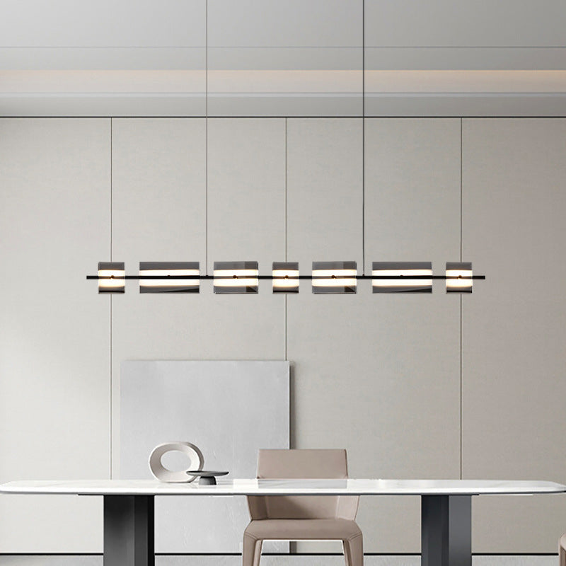 Copper Glass Linear Nordic Pendant Light For Dining