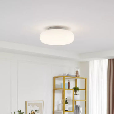 Modern White Flush Mount Ceiling Light With Acrylic Lampshade