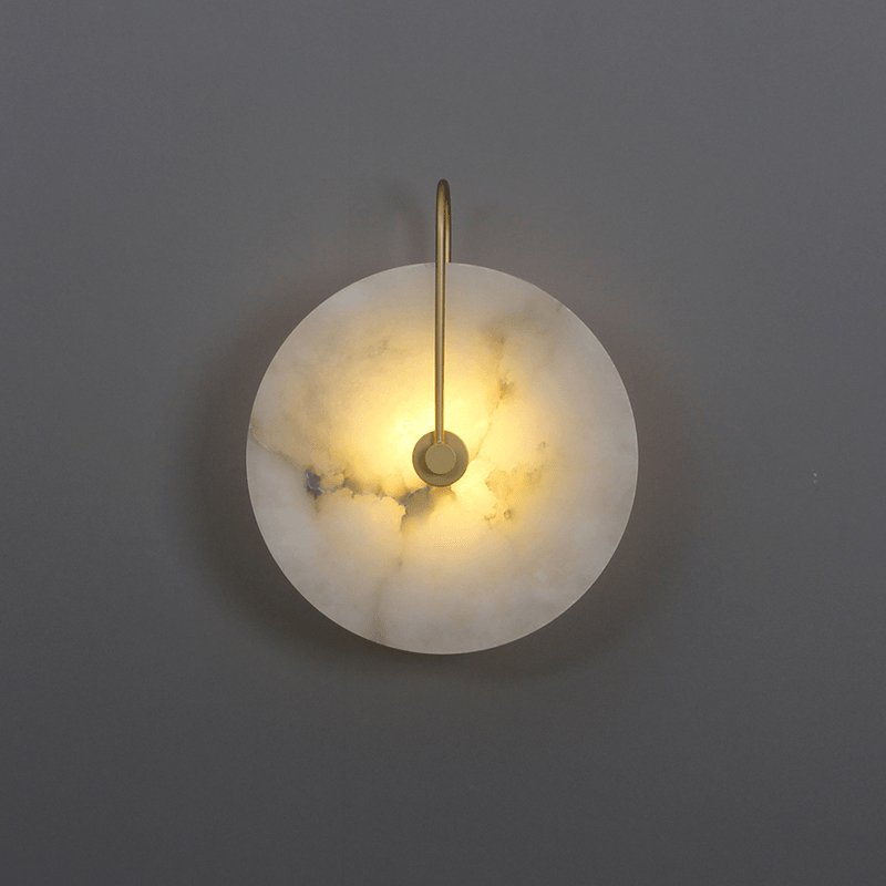 Circular Snowflake Aurora Alabaster Warm Glow LED Wall Lamp