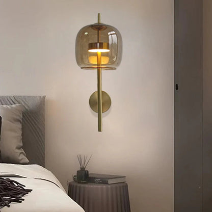 Wall Lamp For Bedroom And Hallway In Indoor Glass And Metal