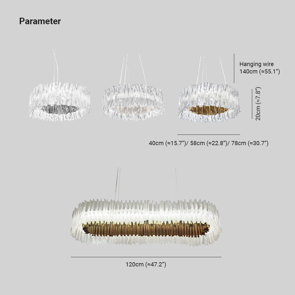 Stainless Steel Elegant Pleated Circle Pendant Light