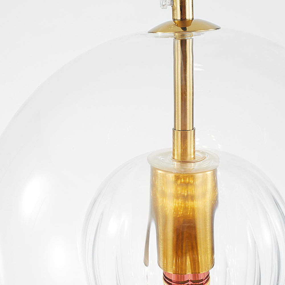 Modern Ambience Clear Or Amber Glass Globe Pendant Light