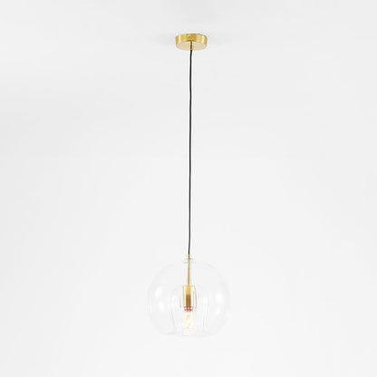 Modern Ambience Clear Or Amber Glass Globe Pendant Light