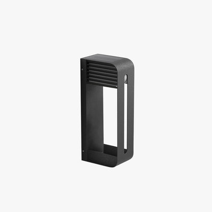 Black Outdoor Metal Rectangular Solar Wall Light With Plant Pot Holder