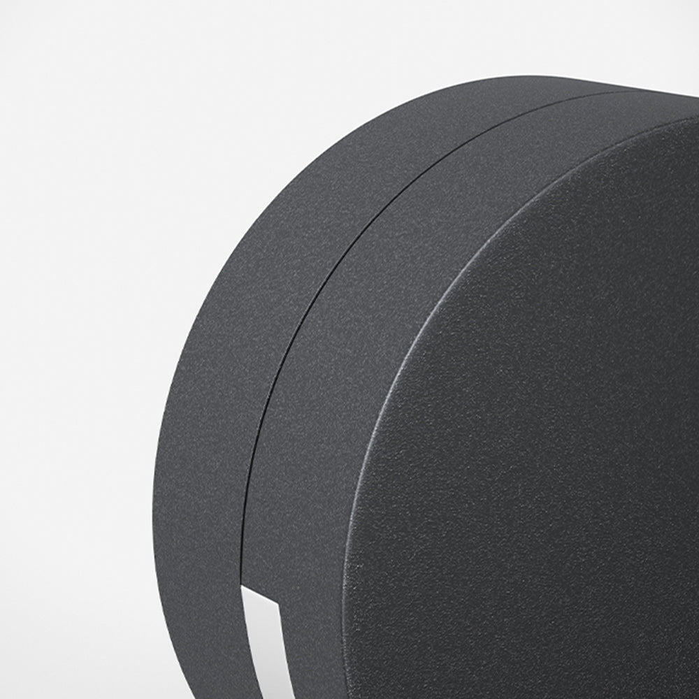 Outdoor Wall Light In Black Metal And Glass Minimalist Round
