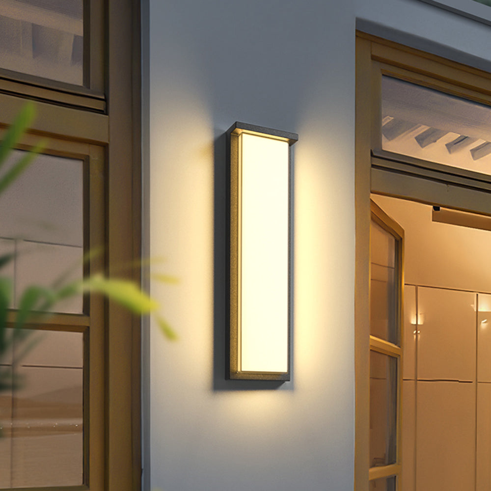 Minimalist Black Outdoor Metal Wall Light Rectangular Garden Light