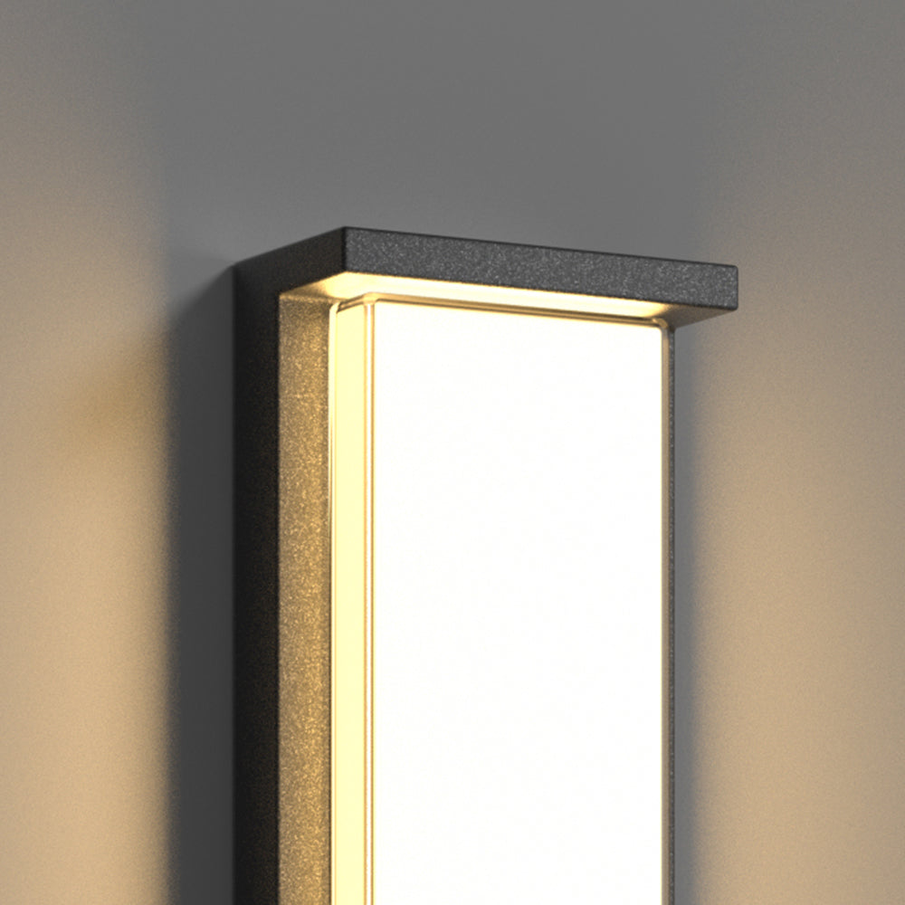 Minimalist Black Outdoor Metal Wall Light Rectangular Garden Light