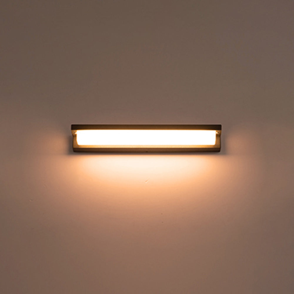 LED Solar Powered Outdoor Rectangular Wall Light Black Metal