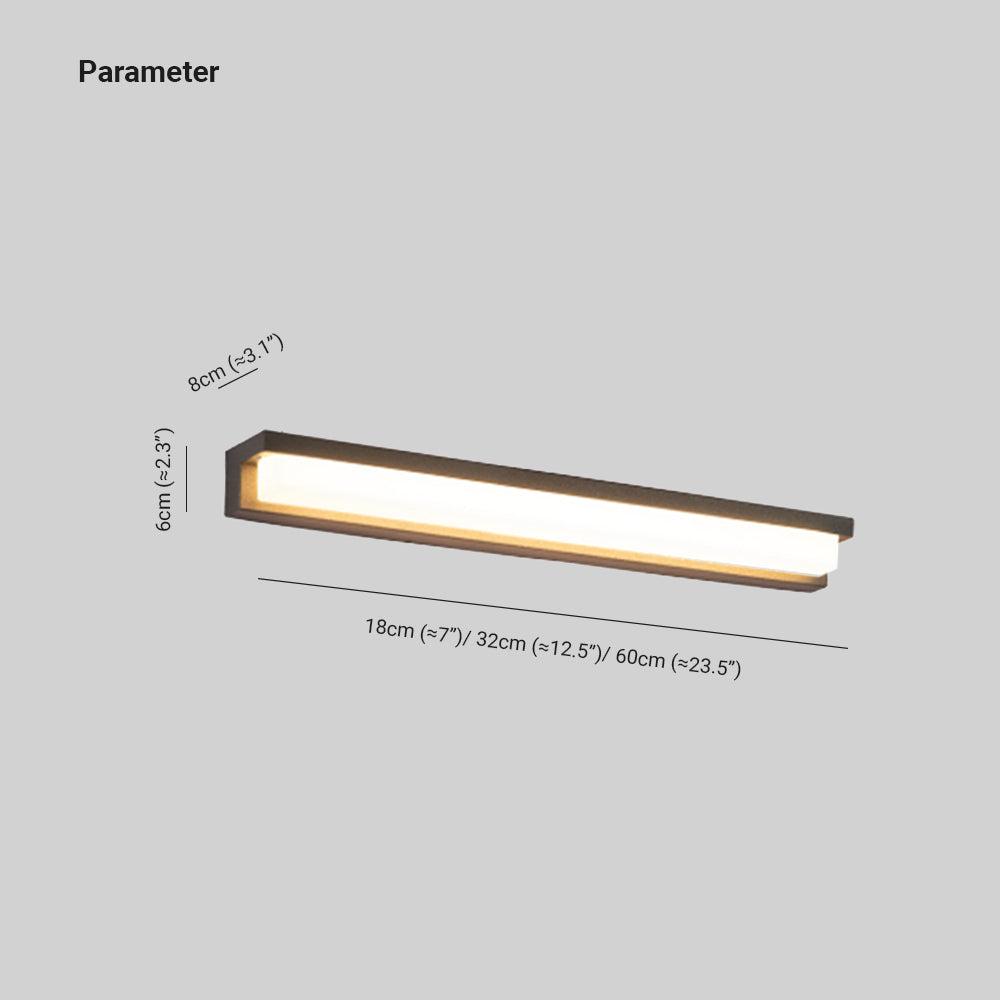 LED Solar Powered Outdoor Rectangular Wall Light Black Metal