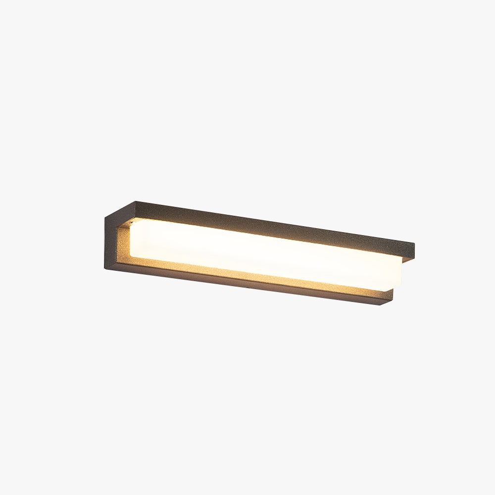 LED Solar Powered Outdoor Rectangular Wall Light Black Metal