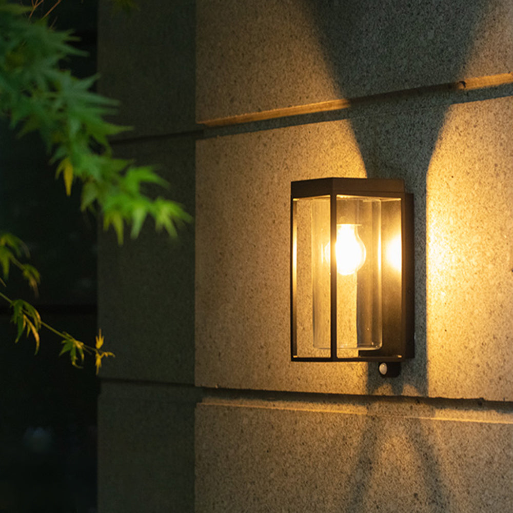 IP65 Waterproof Outdoor Wall Light Solara Rectangular Solar Glass