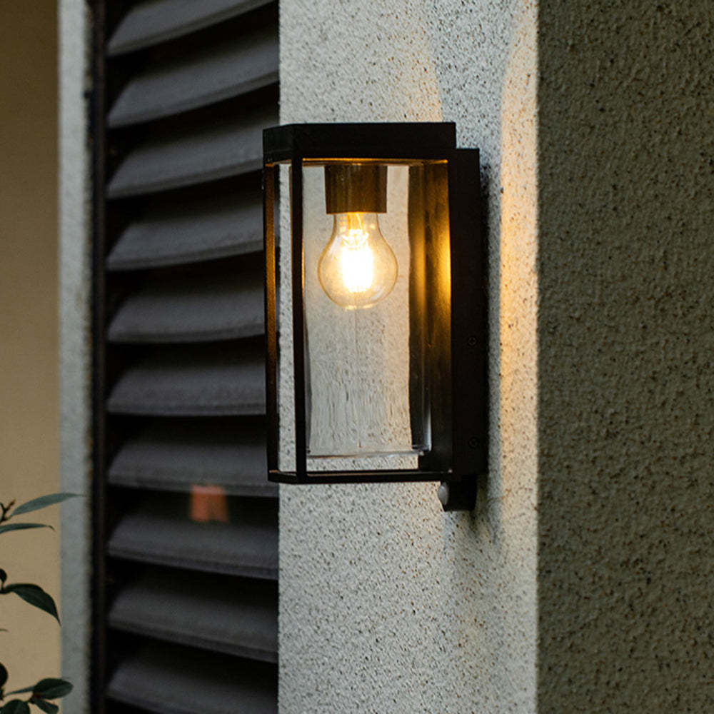 IP65 Waterproof Outdoor Wall Light Solara Rectangular Solar Glass
