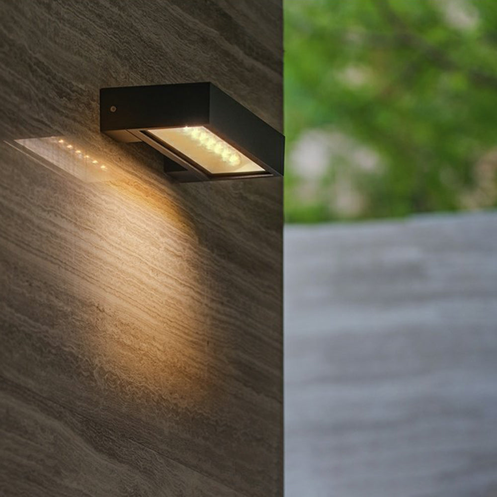 Black Waterproof Outdoor Solar Rectangular Wall Light