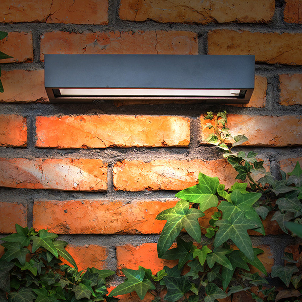 Black Waterproof Outdoor Solar Rectangular Wall Light