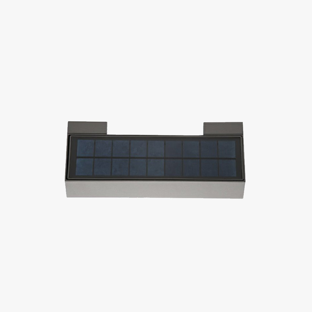 Black Waterproof Outdoor Solar Rectangular Wall Light