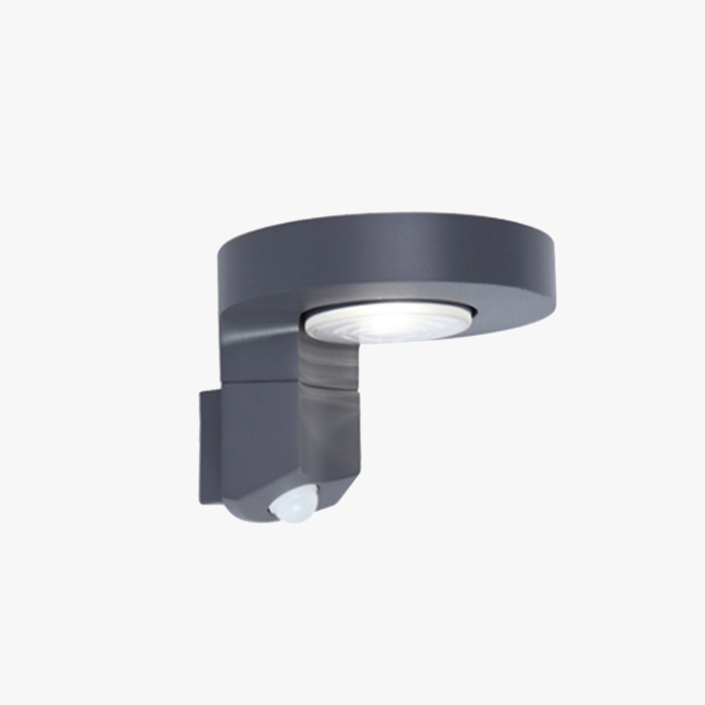 Black Metal IP65 Outdoor Round Sensor Solar Wall Light