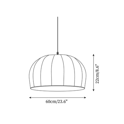 Pendant Dome Fabric Lamp White For Ambient Soft Lighting