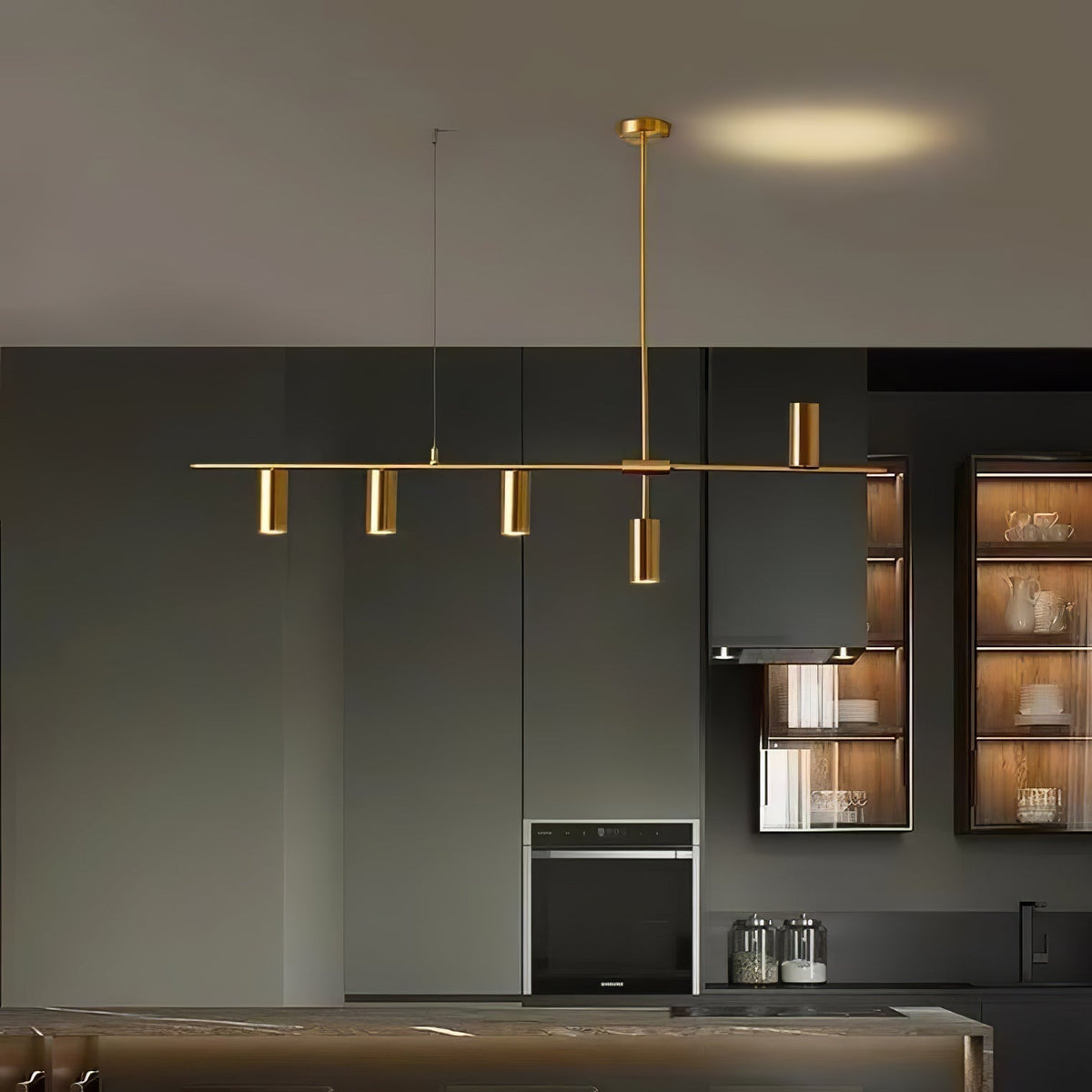 Adjustable Height Linear Pendant Lights