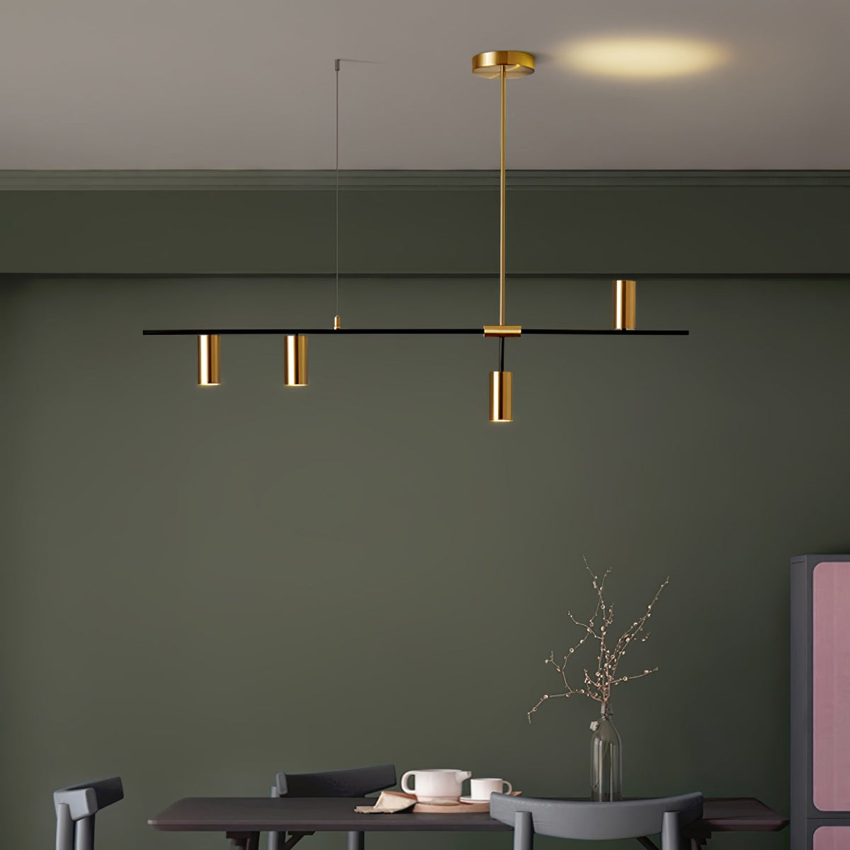 Adjustable Height Linear Pendant Lights