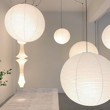 Soft Warm Washi Glow Pendant Swag Light