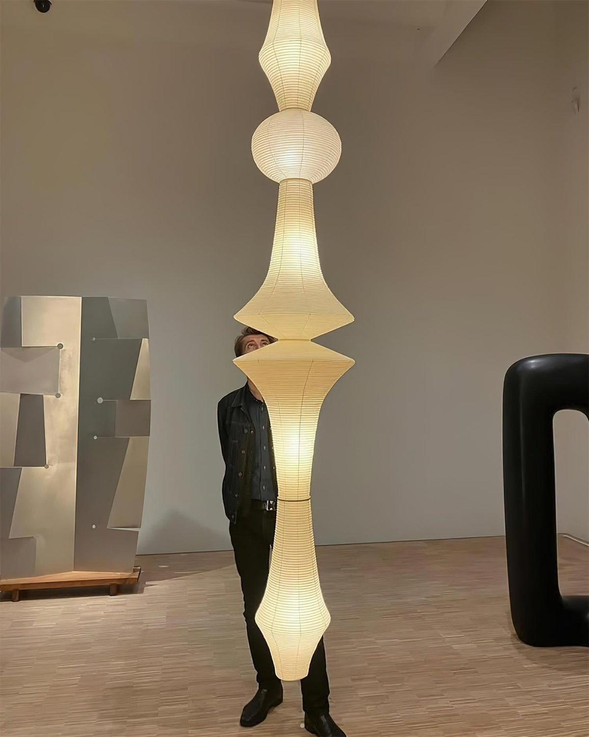 Ambient Lighting For Sculptural Mulberry Paper Pendant Lamp