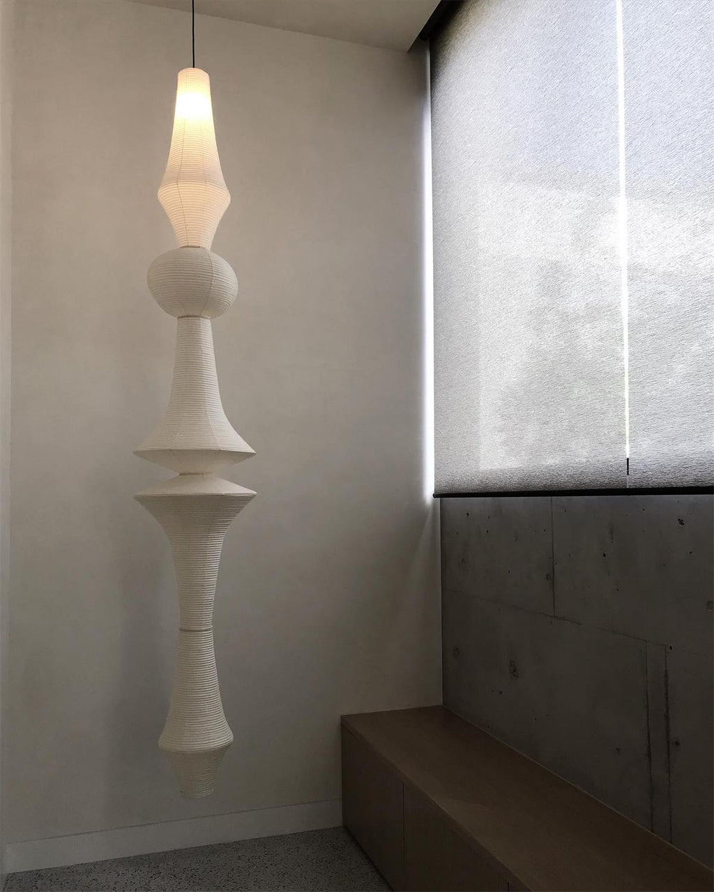 Ambient Lighting For Sculptural Mulberry Paper Pendant Lamp