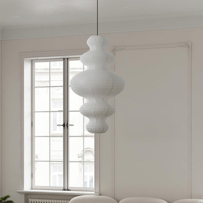 Dimmable Soft Ambient Pendant Lamp Featuring White Paper Shade