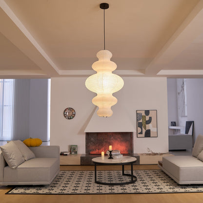 Dimmable Soft Ambient Pendant Lamp Featuring White Paper Shade