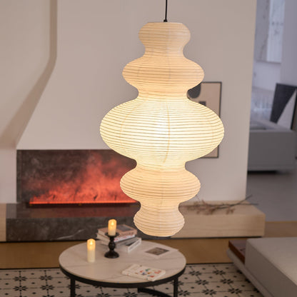 Dimmable Soft Ambient Pendant Lamp Featuring White Paper Shade