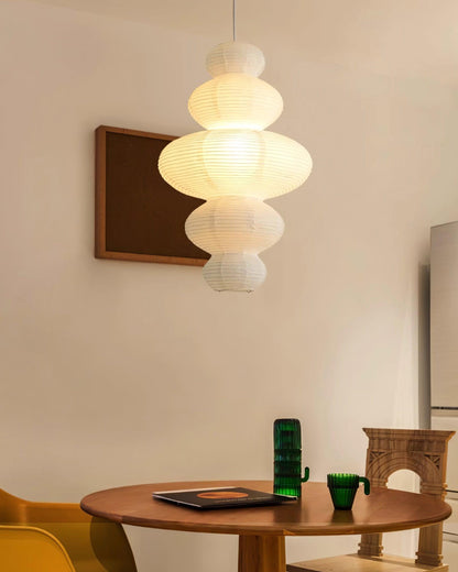 Dimmable Soft Ambient Pendant Lamp Featuring White Paper Shade