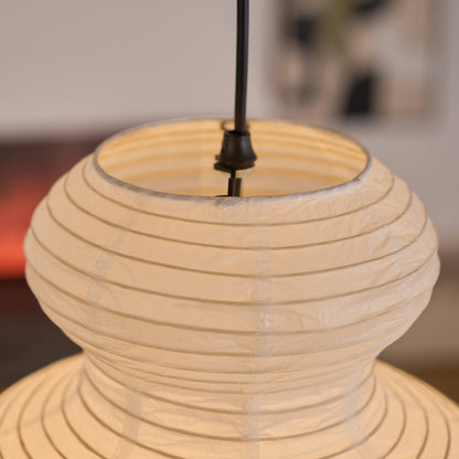 Dimmable Soft Ambient Pendant Lamp Featuring White Paper Shade