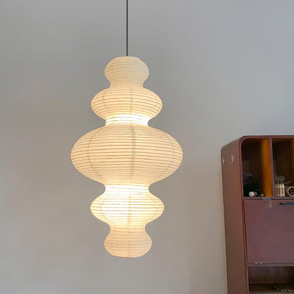 Dimmable Soft Ambient Pendant Lamp Featuring White Paper Shade