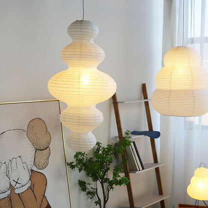 Dimmable Soft Ambient Pendant Lamp Featuring White Paper Shade