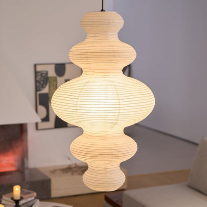 Dimmable Soft Ambient Pendant Lamp Featuring White Paper Shade