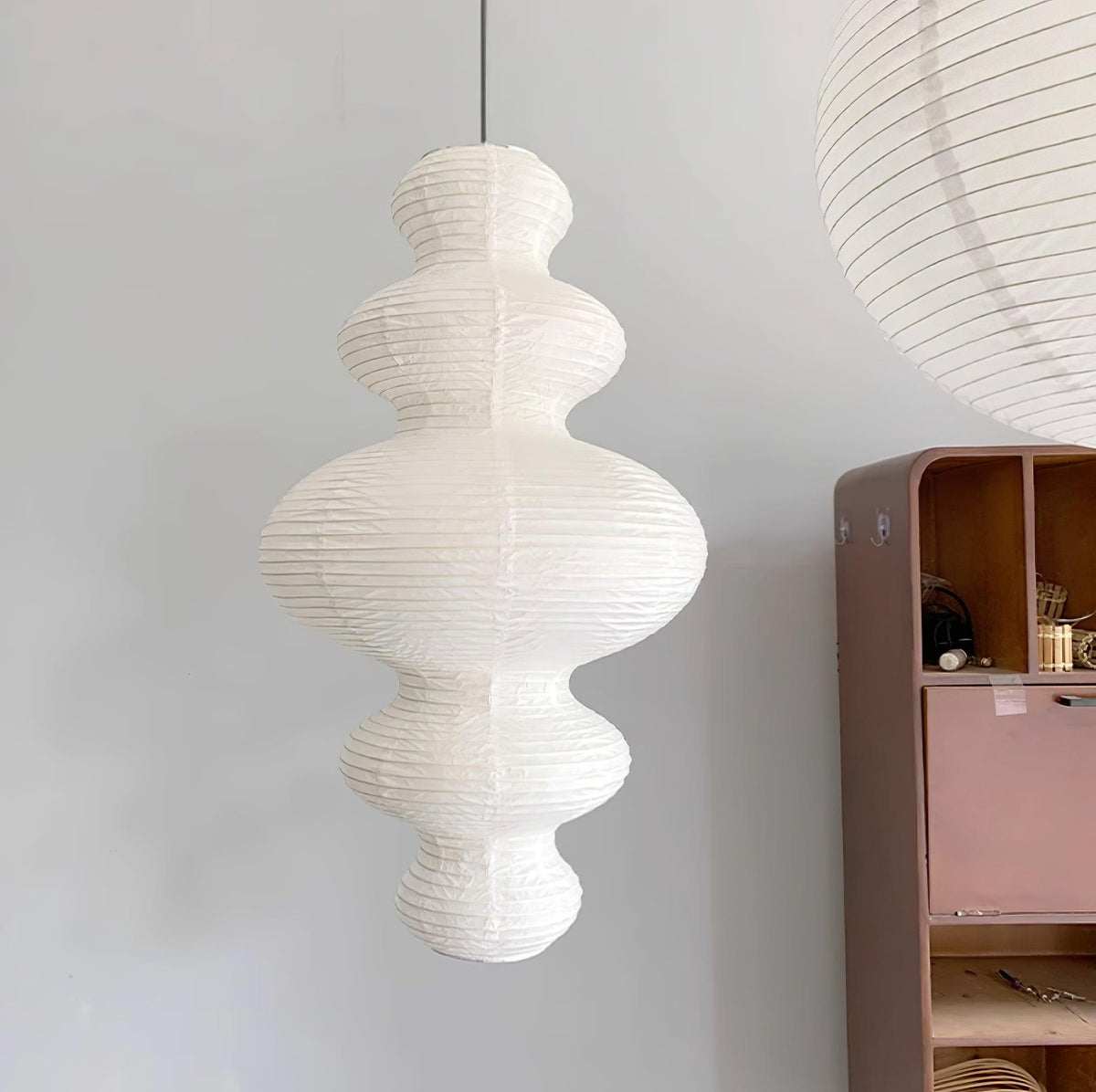 Dimmable Soft Ambient Pendant Lamp Featuring White Paper Shade