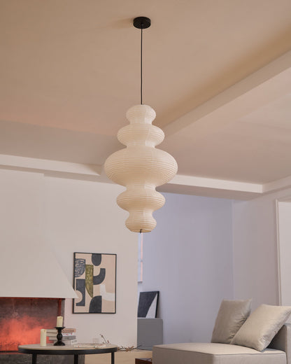 Dimmable Soft Ambient Pendant Lamp Featuring White Paper Shade
