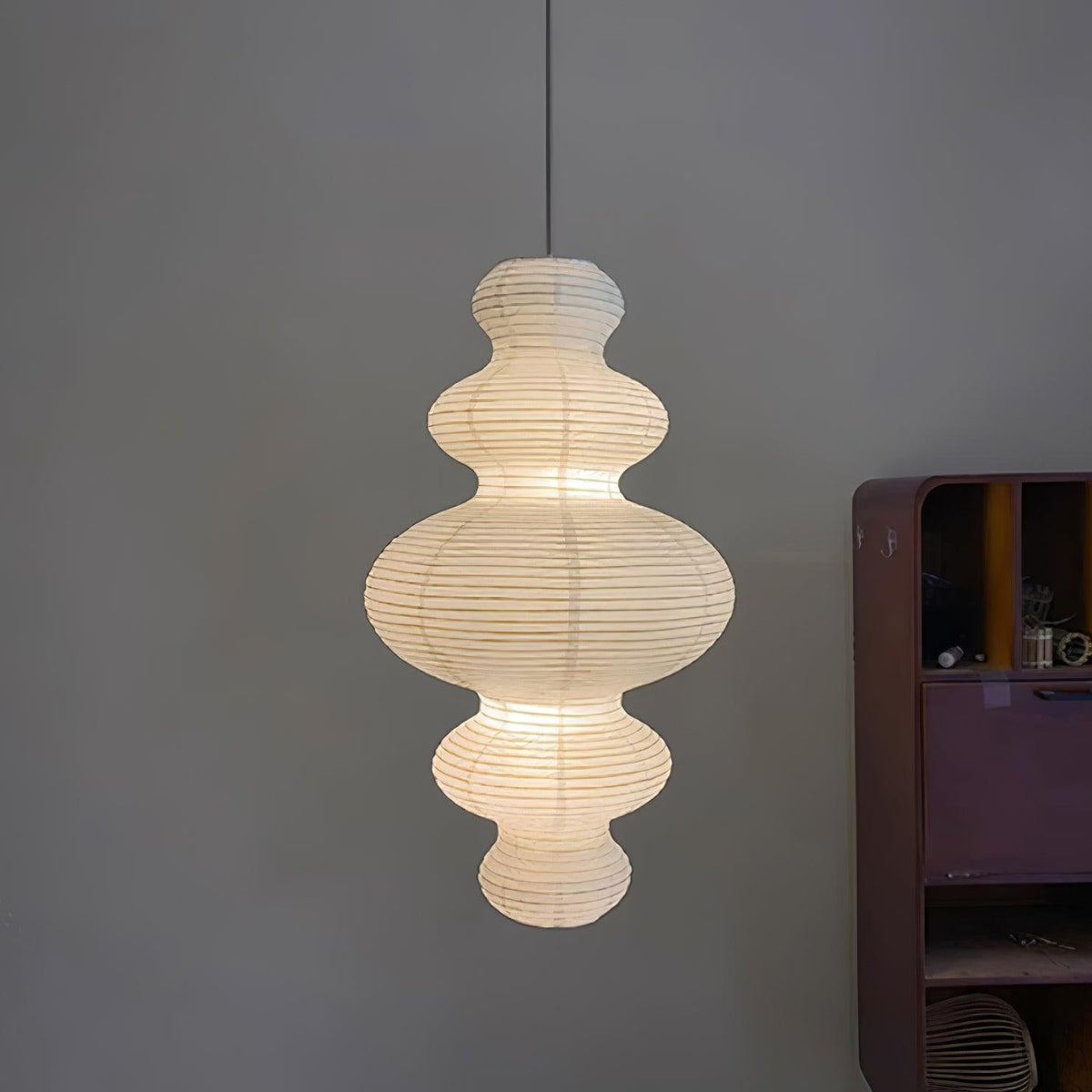 Dimmable Soft Ambient Pendant Lamp Featuring White Paper Shade