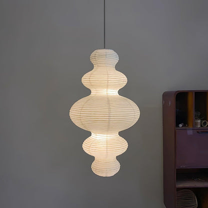 Dimmable Soft Ambient Pendant Lamp Featuring White Paper Shade