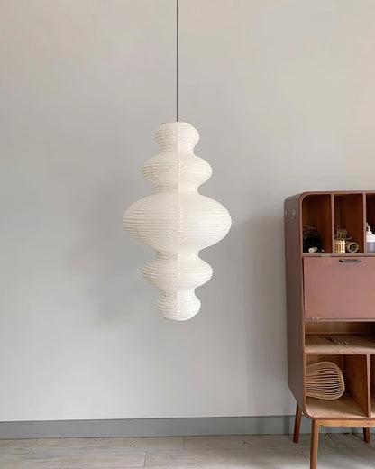 Dimmable Soft Ambient Pendant Lamp Featuring White Paper Shade