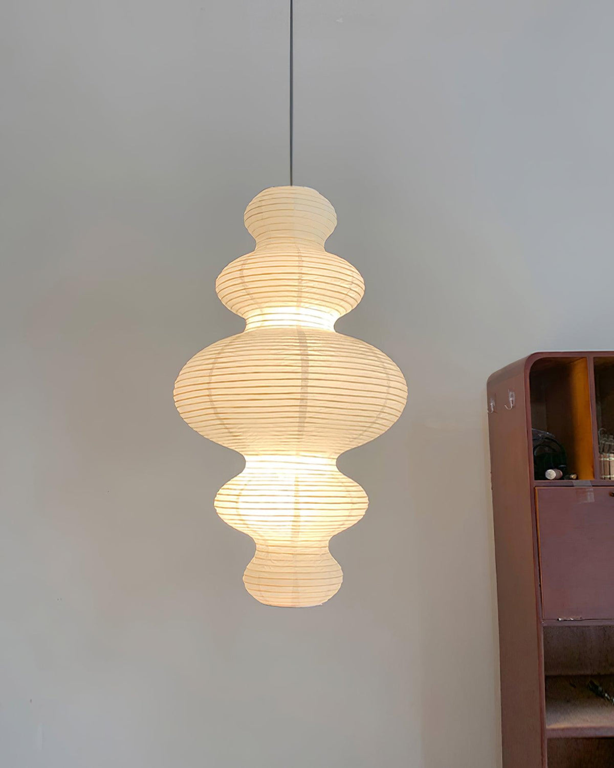 Dimmable Soft Ambient Pendant Lamp Featuring White Paper Shade