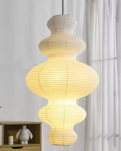 Dimmable Soft Ambient Pendant Lamp Featuring White Paper Shade