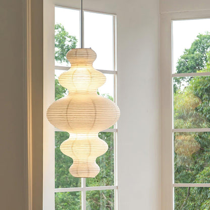 Dimmable Soft Ambient Pendant Lamp Featuring White Paper Shade