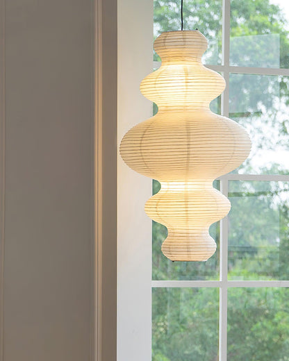Dimmable Soft Ambient Pendant Lamp Featuring White Paper Shade