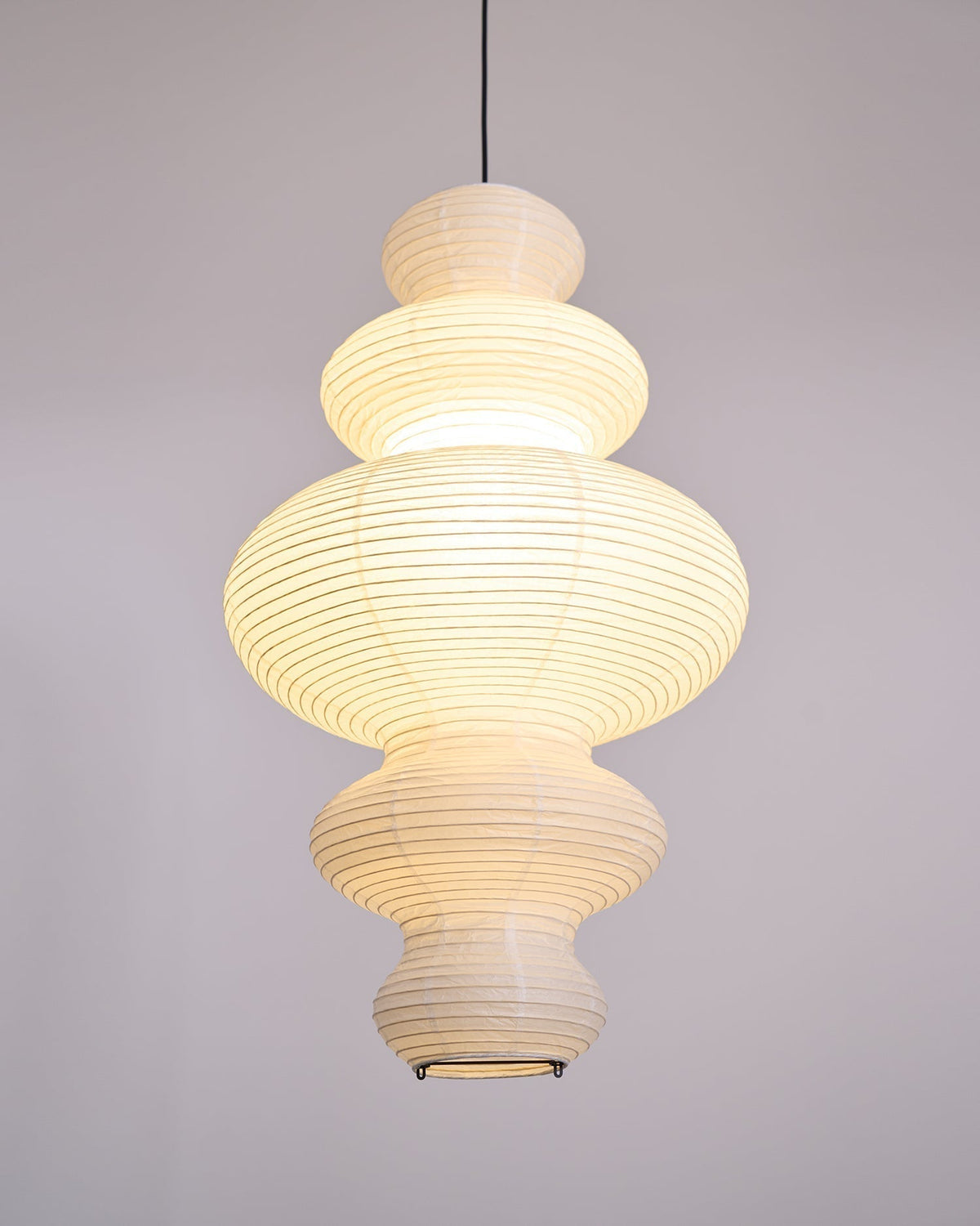 Dimmable Soft Ambient Pendant Lamp Featuring White Paper Shade
