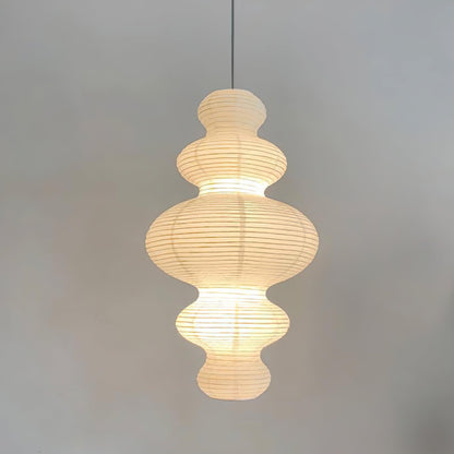 Dimmable Soft Ambient Pendant Lamp Featuring White Paper Shade