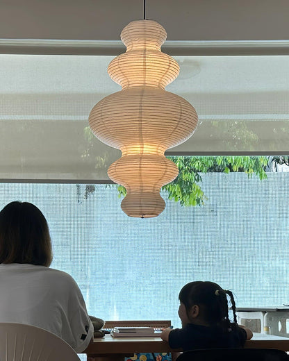 Dimmable Soft Ambient Pendant Lamp Featuring White Paper Shade