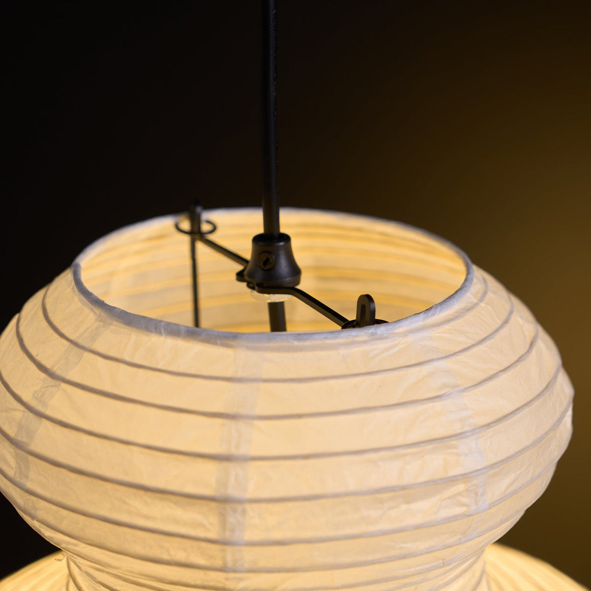 Dimmable Soft Ambient Pendant Lamp Featuring White Paper Shade