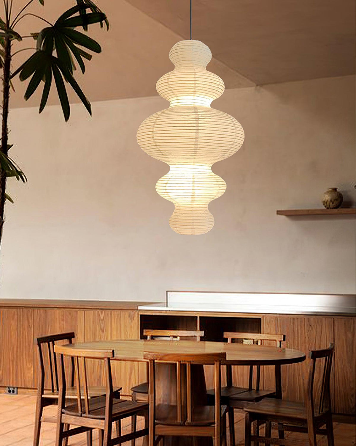 Dimmable Soft Ambient Pendant Lamp Featuring White Paper Shade