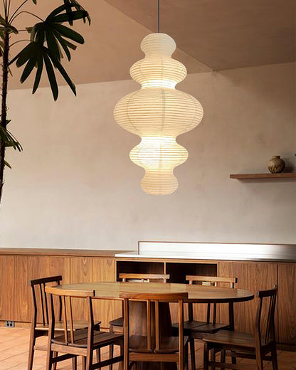 Dimmable Soft Ambient Pendant Lamp Featuring White Paper Shade